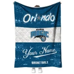 personalized orlando magic helmet fan blue white quilt blanket best selling