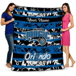 personalized orlando magic layered florals blue white quilt blanket best selling
