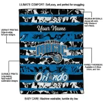 personalized orlando magic layered florals blue white quilt blanket best selling
