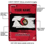 personalized ottawa senators grunge patch red white quilt blanket best selling