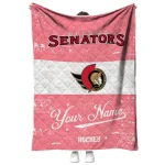 personalized ottawa senators pinstripe lines red white quilt blanket best selling