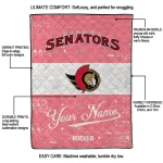 personalized ottawa senators pinstripe lines red white quilt blanket best selling