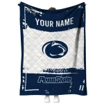 personalized penn state nittany lions grunge patch blue white quilt blanket best selling