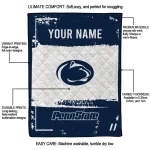 personalized penn state nittany lions grunge patch blue white quilt blanket best selling