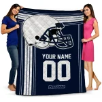 personalized penn state nittany lions helmet theme blue quilt blanket best selling