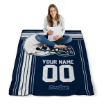 personalized penn state nittany lions helmet theme blue quilt blanket best selling
