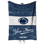 personalized penn state nittany lions hibiscus burst blue white quilt blanket best selling