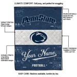 personalized penn state nittany lions hibiscus burst blue white quilt blanket best selling