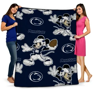 personalized penn state nittany lions mickey football blue quilt blanket best selling