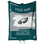 personalized philadelphia eagles grunge patch green white quilt blanket best selling