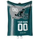 personalized philadelphia eagles helmet theme green quilt blanket best selling