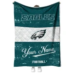 personalized philadelphia eagles hibiscus burst green white quilt blanket best selling