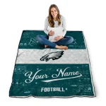 personalized philadelphia eagles hibiscus burst green white quilt blanket best selling