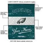 personalized philadelphia eagles hibiscus burst green white quilt blanket best selling