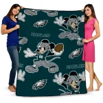 personalized philadelphia eagles mickey football green quilt blanket best selling