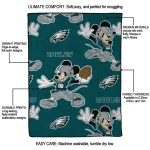 personalized philadelphia eagles mickey football green quilt blanket best selling