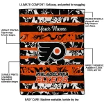 personalized philadelphia flyers layered florals orange white quilt blanket best selling