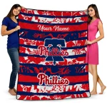 personalized philadelphia phillies layered florals blue white quilt blanket best selling