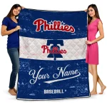 personalized philadelphia phillies snoopy victory blue white quilt blanket best selling