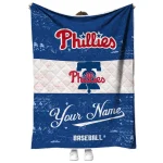 personalized philadelphia phillies snoopy victory blue white quilt blanket best selling