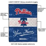 personalized philadelphia phillies snoopy victory blue white quilt blanket best selling