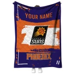 personalized phoenix suns grunge patch purple white quilt blanket best selling