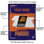 personalized phoenix suns grunge patch purple white quilt blanket best selling