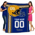 personalized pittsburgh panthers helmet theme royal blue quilt blanket best selling