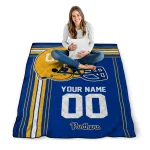personalized pittsburgh panthers helmet theme royal blue quilt blanket best selling