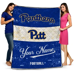 personalized pittsburgh panthers hibiscus burst royal blue white quilt blanket best selling