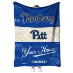 personalized pittsburgh panthers hibiscus burst royal blue white quilt blanket best selling