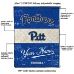 personalized pittsburgh panthers hibiscus burst royal blue white quilt blanket best selling