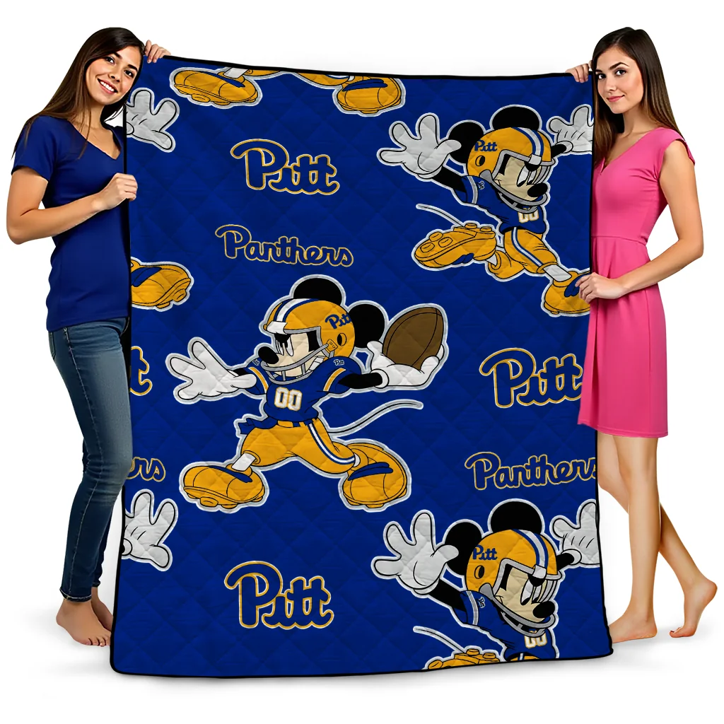 personalized pittsburgh panthers mickey football royal blue quilt blanket best selling personalized pittsburgh panthers mickey football royal blue quilt blanket best selling