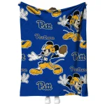 personalized pittsburgh panthers mickey football royal blue quilt blanket best selling