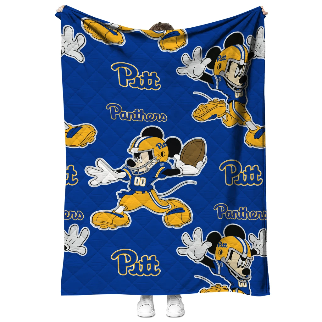 personalized pittsburgh panthers mickey football royal blue quilt blanket fashion forward personalized pittsburgh panthers mickey football royal blue quilt blanket fashion forward