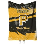 personalized pittsburgh pirates brushstroke layers black quilt blanket best selling