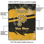 personalized pittsburgh pirates brushstroke layers black quilt blanket best selling