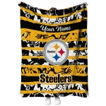 personalized pittsburgh steelers layered florals gold white quilt blanket best selling