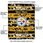 personalized pittsburgh steelers layered florals gold white quilt blanket best selling