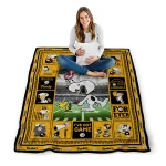 personalized pittsburgh steelers snoopy coach gold quilt blanket best selling