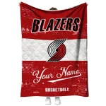 personalized portland trail blazers helmet fan red white quilt blanket best selling
