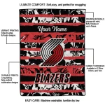 personalized portland trail blazers layered florals red white quilt blanket best selling