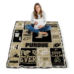personalized purdue boilermakers helmet passion gold quilt blanket best selling