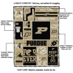 personalized purdue boilermakers helmet passion gold quilt blanket best selling