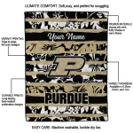 personalized purdue boilermakers layered florals gold white quilt blanket best selling