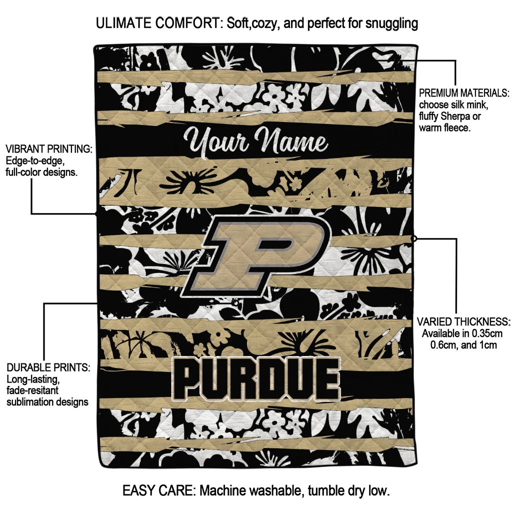 personalized purdue boilermakers layered florals gold white quilt blanket latest model personalized purdue boilermakers layered florals gold white quilt blanket latest model