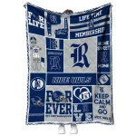personalized rice owls helmet passion navy blue quilt blanket best selling