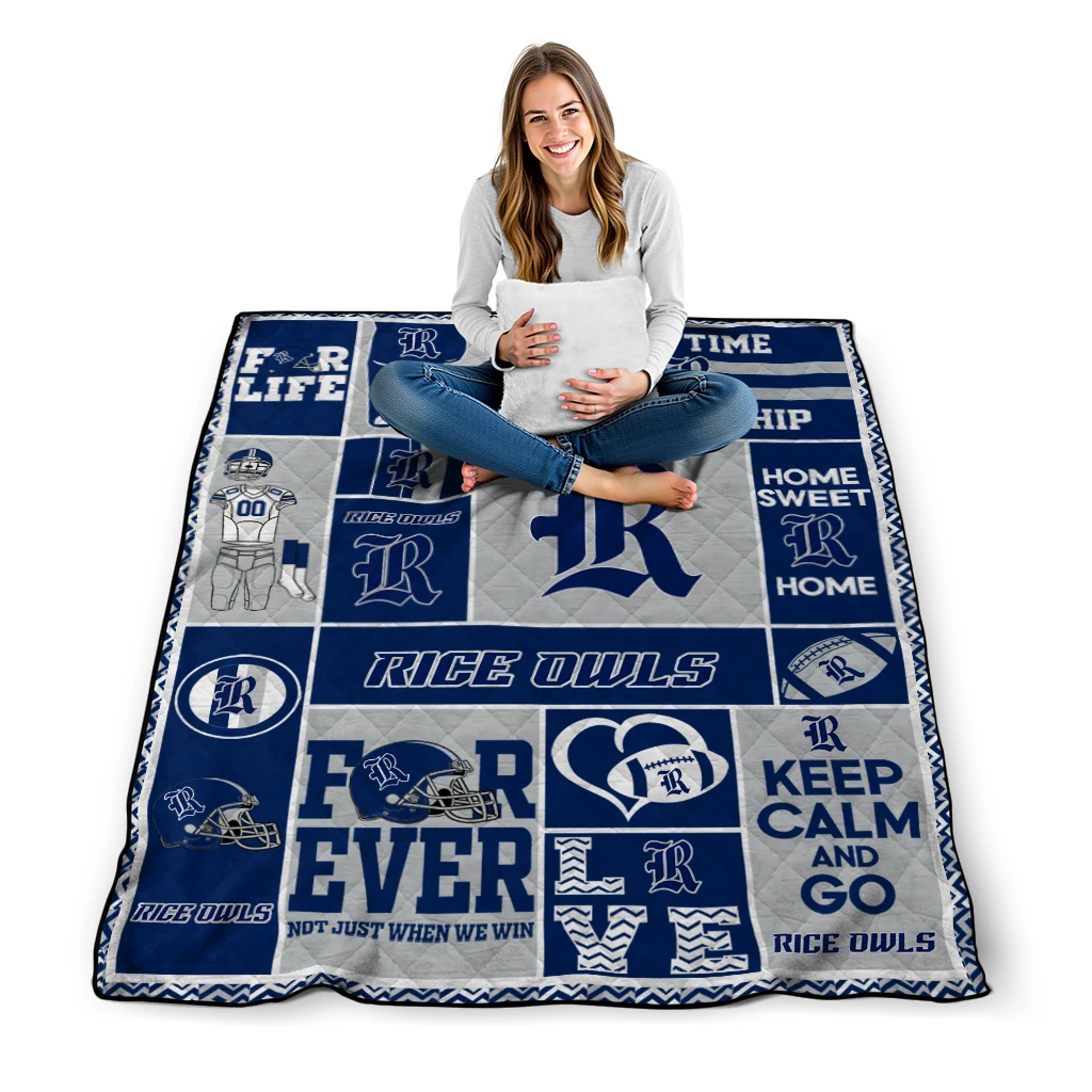 personalized rice owls helmet passion navy blue quilt blanket high quality personalized rice owls helmet passion navy blue quilt blanket high quality