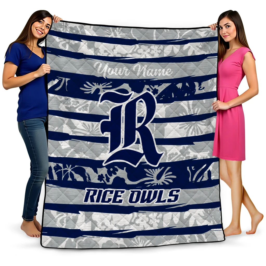 personalized rice owls layered florals navy blue white quilt blanket best selling personalized rice owls layered florals navy blue white quilt blanket best selling