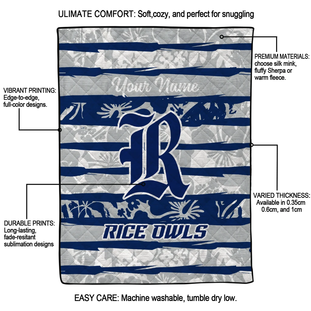 personalized rice owls layered florals navy blue white quilt blanket latest model personalized rice owls layered florals navy blue white quilt blanket latest model
